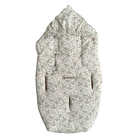 Chancelière pour siège auto bébé SMALL JERSEY HOODED congé+crème forrest+noix de beurre+vert olive 8 - vertbaudet enfant 