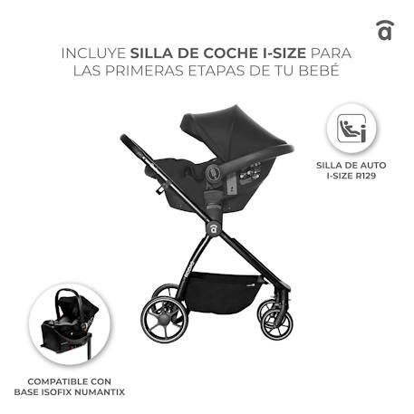 Trio poussette, nacelle, et siège auto Rodas Beige+Noir 11 - vertbaudet enfant 