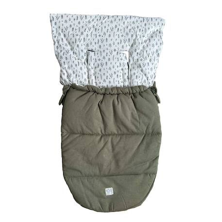 Chancelière pour siège auto bébé SMALL JERSEY HOODED congé+crème forrest+noix de beurre+vert olive 19 - vertbaudet enfant 