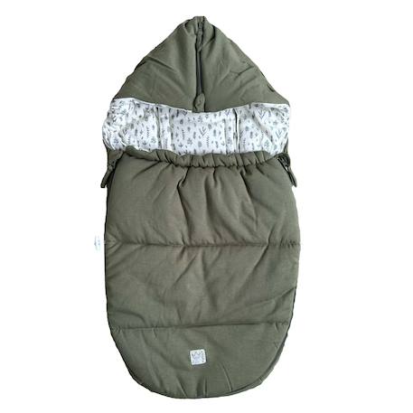 Chancelière pour siège auto bébé SMALL JERSEY HOODED congé+crème forrest+noix de beurre+vert olive 16 - vertbaudet enfant 