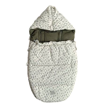 Chancelière pour siège auto bébé SMALL JERSEY HOODED congé+crème forrest+noix de beurre+vert olive 1 - vertbaudet enfant 