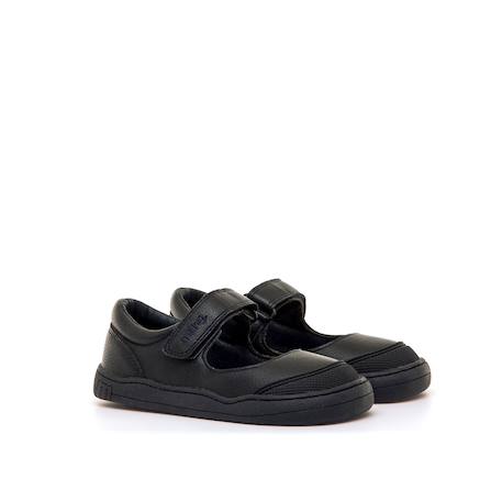 Chaussures filles synthétique fermeture adhésive barefoot Bleu navy+Noir intense 4 - vertbaudet enfant 
