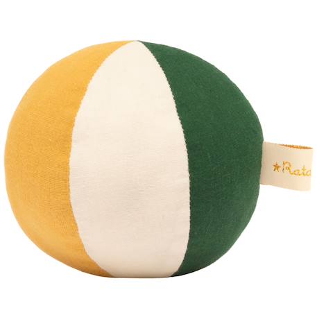 Balle en coton moutarde (10 cm) Jaune, bleu, vert 2 - vertbaudet enfant 
