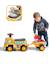 Porteur chantier avec assise ouvrante et volant directionnel avec klaxon, remorque et jeux de sable Jaune JCB+Jaune Volvo 4 - vertbaudet enfant 