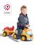 Porteur chantier avec assise ouvrante et volant directionnel avec klaxon, remorque et jeux de sable Jaune JCB+Jaune Volvo 2 - vertbaudet enfant 