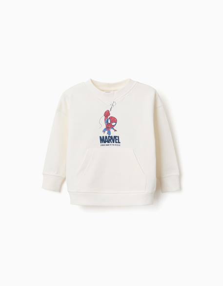 Sweat en coton avec imprimés spider-man Blanc 1 - vertbaudet enfant 