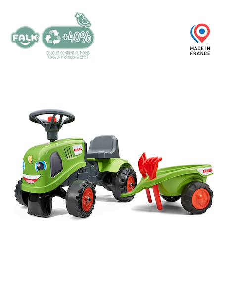 Porteur tracteur avec remorque Blanc et rose+Jaune JCB+Rouge et bleu+Vert Claas 22 - vertbaudet enfant 