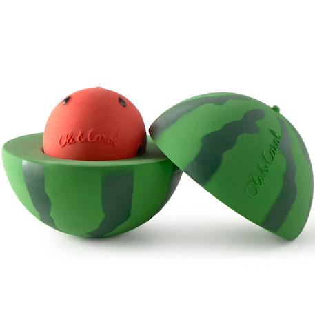 Jouet à empiler bébé et balle hochet pastèque Rouge, vert 1 - vertbaudet enfant 