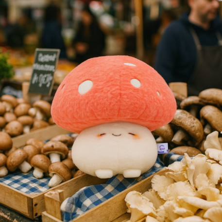 Porte-clé peluche veggies champignon (15 cm) Blanc, rouge 6 - vertbaudet enfant 