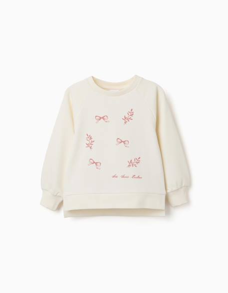 Sweat avec imprimé en relief arts Blanc+Bleu foncé+Rose 1 - vertbaudet enfant 