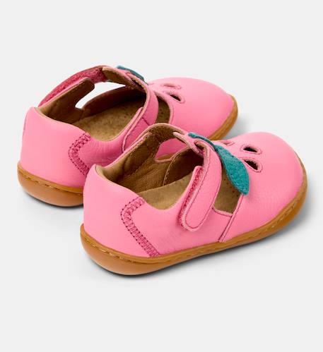 Sandales fille cuir peu cami twins Jaune pastel+Rose pastel 9 - vertbaudet enfant 