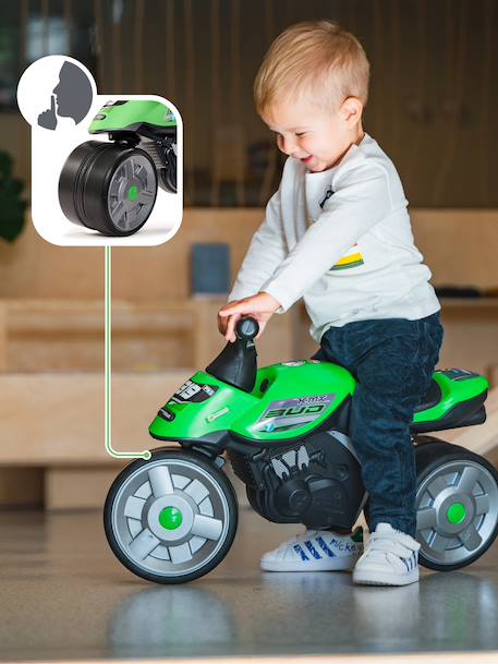 Draisienne baby moto à roues silencieuses Bleu Aqua+Rouge corail+Vert bud racing 14 - vertbaudet enfant 