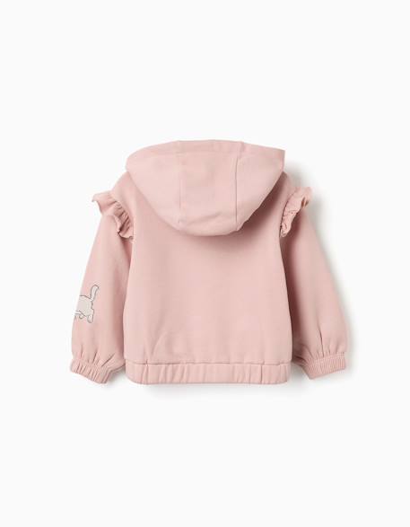 Sweat zippé en coton peigné à capuche et imprimés les aristochats Mauve clair 2 - vertbaudet enfant 