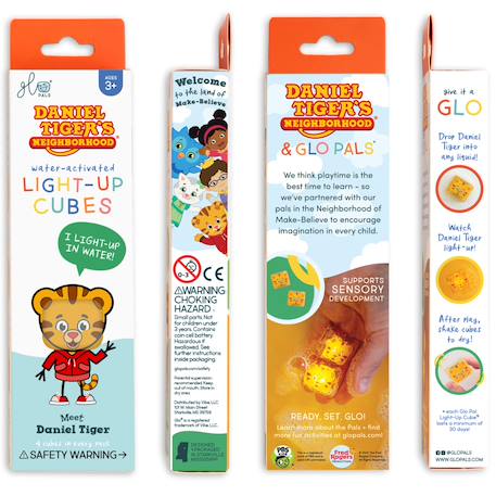 4 cubes lumineux daniel tigre brun Brun+Rose 2 - vertbaudet enfant 