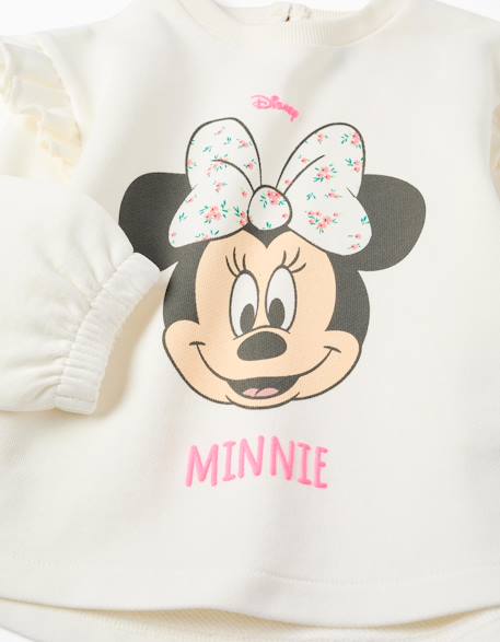 Sweat en coton avec imprimé minnie Beige clair 3 - vertbaudet enfant 