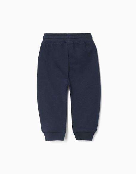 Pantalon de jogging en molleton avec cordon de serrage et imprimé Bleu foncé+Vert foncé 2 - vertbaudet enfant 