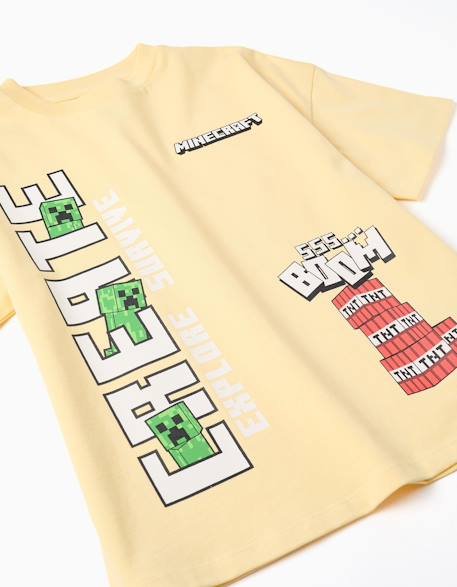 T-shirt en coton avec imprimés minecraft Jaune 3 - vertbaudet enfant 