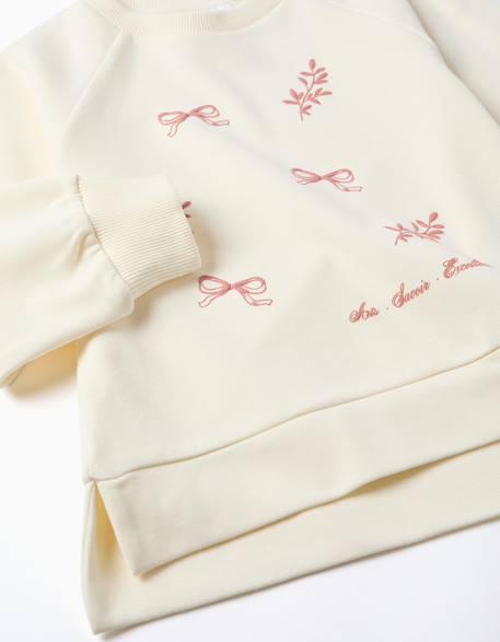 Sweat avec imprimé en relief arts Blanc+Bleu foncé+Rose 3 - vertbaudet enfant 