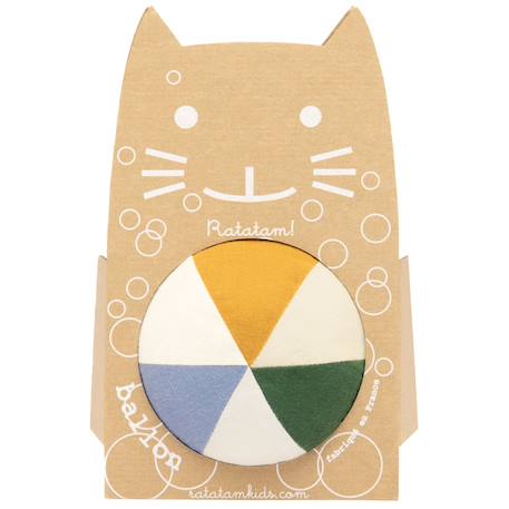 Balle en coton moutarde (10 cm) Jaune, bleu, vert 1 - vertbaudet enfant 