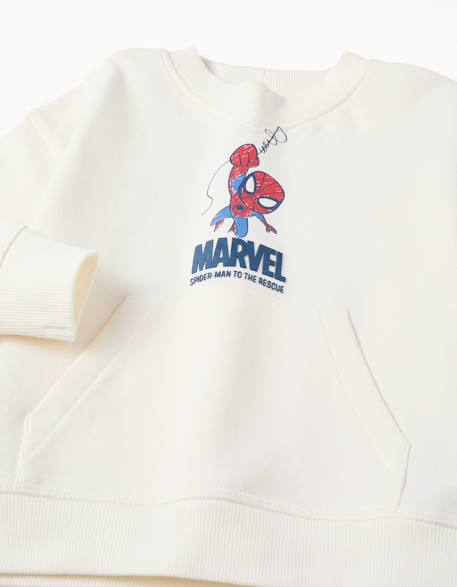 Sweat en coton avec imprimés spider-man Blanc 3 - vertbaudet enfant 