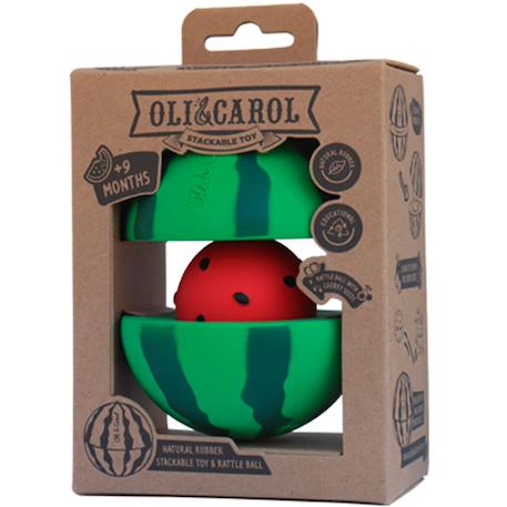 Jouet à empiler bébé et balle hochet pastèque Rouge, vert 4 - vertbaudet enfant 