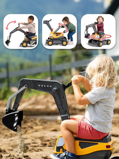 Pelleteuse super builder entièrement articulée avec assise ouvrante Jaune et anthracite - Volvo+Jaune JCB 3 - vertbaudet enfant 