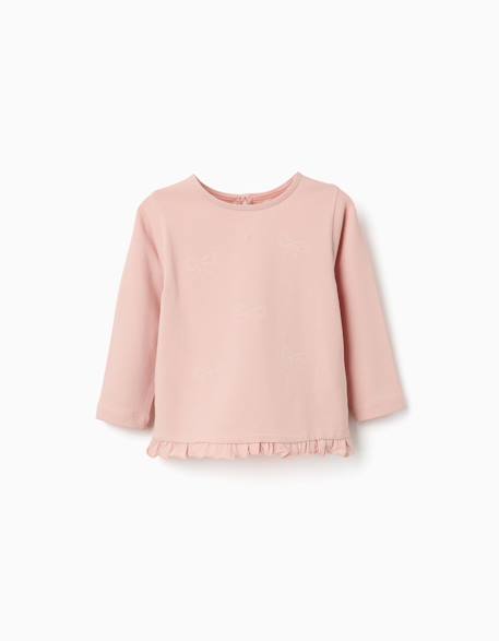 Bébé-T-shirt en coton à manches longues avec ourlet volanté