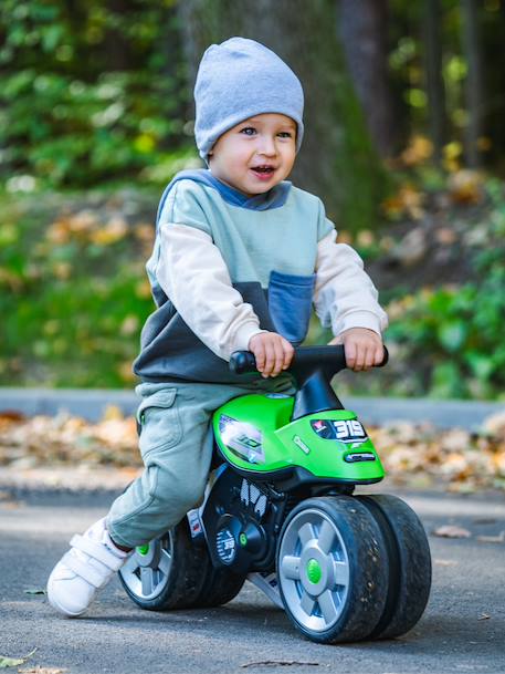 Draisienne baby moto à roues silencieuses Bleu Aqua+Rouge corail+Vert bud racing 13 - vertbaudet enfant 