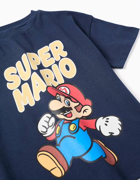 T-shirt en coton avec imprimé super mario Bleu foncé 3 - vertbaudet enfant 
