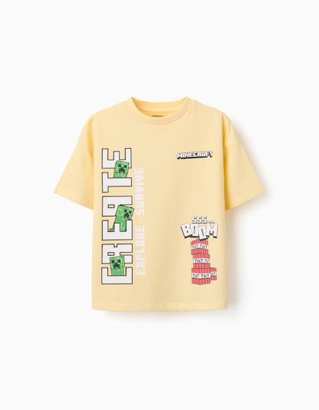 T-shirt en coton avec imprimés minecraft Jaune 1 - vertbaudet enfant 