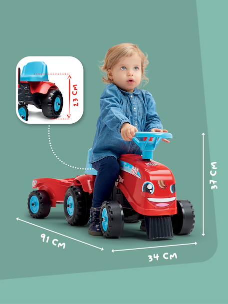 Porteur tracteur avec remorque Blanc et rose+Jaune JCB+Rouge et bleu+Vert Claas 17 - vertbaudet enfant 
