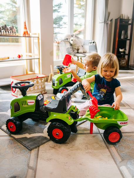 Porteur tracteur avec remorque Blanc et rose+Jaune JCB+Rouge et bleu+Vert Claas 20 - vertbaudet enfant 