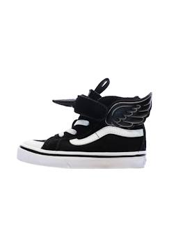 Chaussures-Chaussures garçon 23-38-Baskets, tennis-Baskets montantes à scratch licorne noir et blanc – confort et maintien enfant