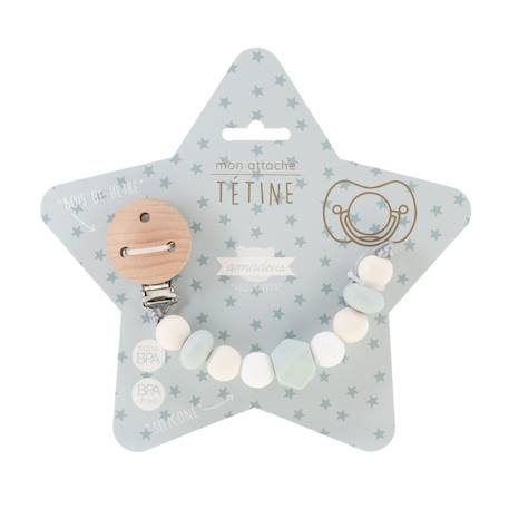 Attache tétine étoile sauge Vert 1 - vertbaudet enfant 