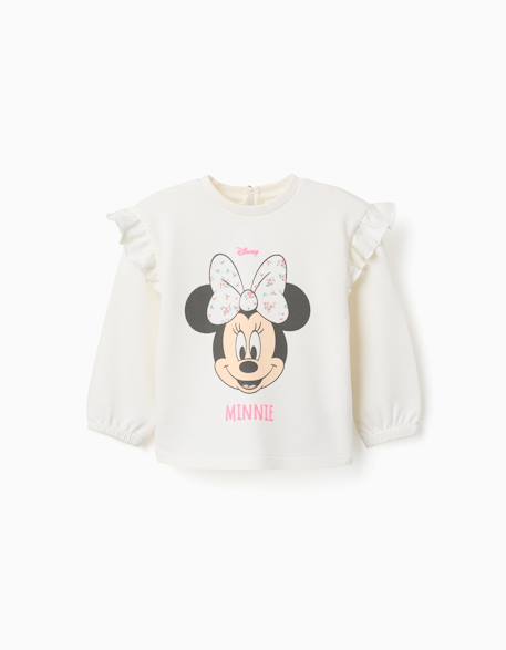Bébé-Pull, gilet, sweat-Sweat en coton avec imprimé minnie