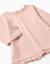 T-shirt en coton à manches longues avec ourlet volanté Blanc+Rose clair 6 - vertbaudet enfant 