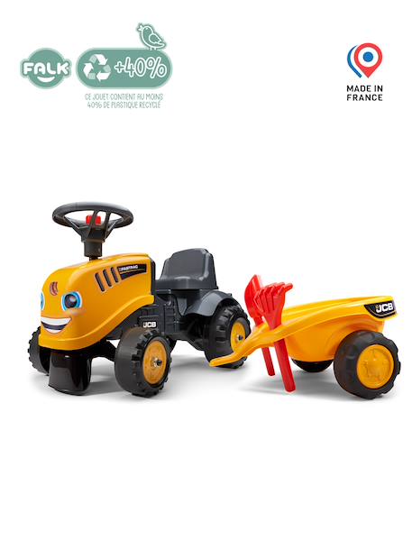 Porteur tracteur avec remorque Blanc et rose+Jaune JCB+Rouge et bleu+Vert Claas 10 - vertbaudet enfant 