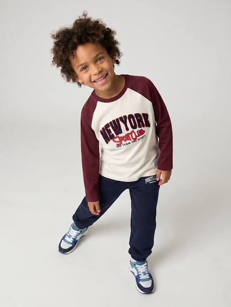T-shirt manches longues raglan garçon bordeaux 7 - vertbaudet enfant 