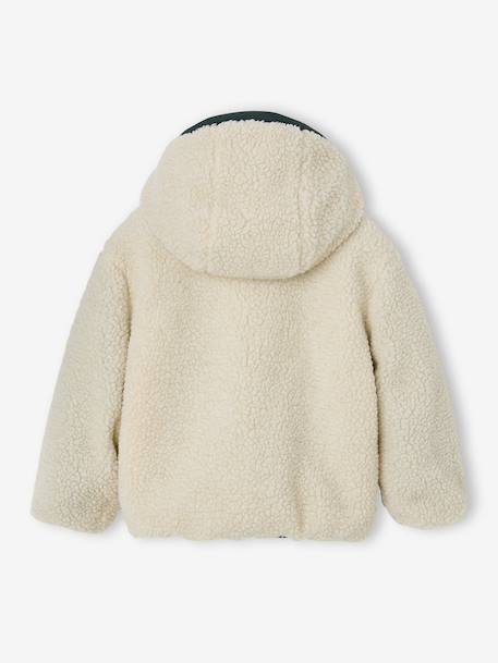 Blouson réversible à capuche garçon bleu grisé+vert sapin 11 - vertbaudet enfant 