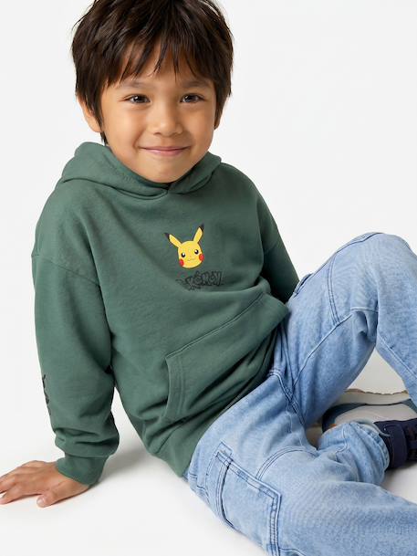 Sweat à capuche Pikachu garçon vert 1 - vertbaudet enfant 