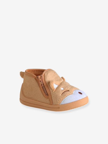 Chaussons zippés bébé en toile beige+beige imprimé+blanc imprimé+rose imprimé+rose pâle+vanille 1 - vertbaudet enfant 