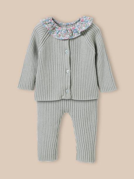 Ensemble en tricot bébé col en tissu liberty Liberty besty berry 2 - vertbaudet enfant 