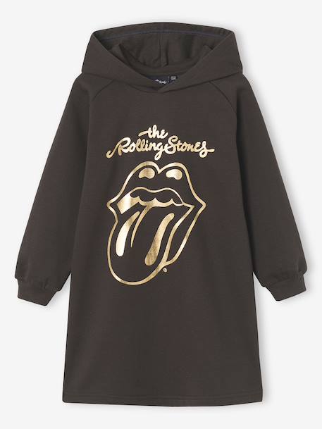 Robe sweat à capuche Rolling Stones anthracite 1 - vertbaudet enfant 