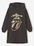 Robe sweat à capuche Rolling Stones anthracite 1 - vertbaudet enfant 