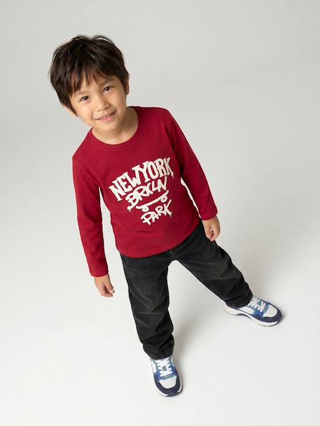 T-shirt manches longues garçon anthracite+blanc+cappuccino+rouge+vert sauge 20 - vertbaudet enfant 