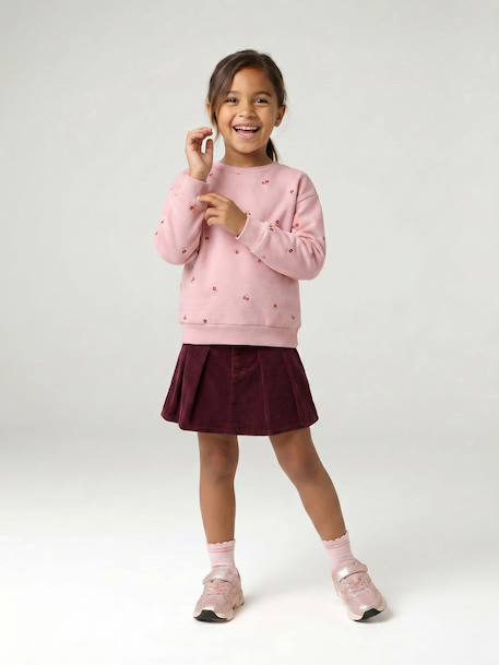 Jupe short fille plissée beige+bordeaux+vert anglais 5 - vertbaudet enfant 