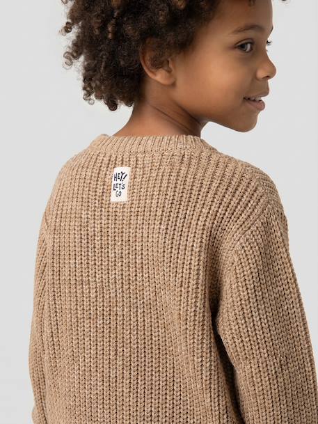 Pull col rond garçon beige chiné 9 - vertbaudet enfant 