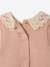 Robe bébé en molleton avec col en crochet rose poudré+vert 5 - vertbaudet enfant 