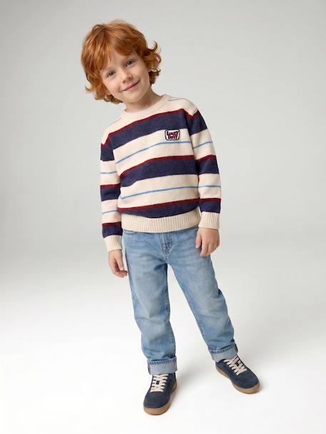 Pull garçon manches longues marine+noisette 6 - vertbaudet enfant 