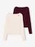 Lot de 2 t-shirts en côtes fille bordeaux+gris chiné 1 - vertbaudet enfant 
